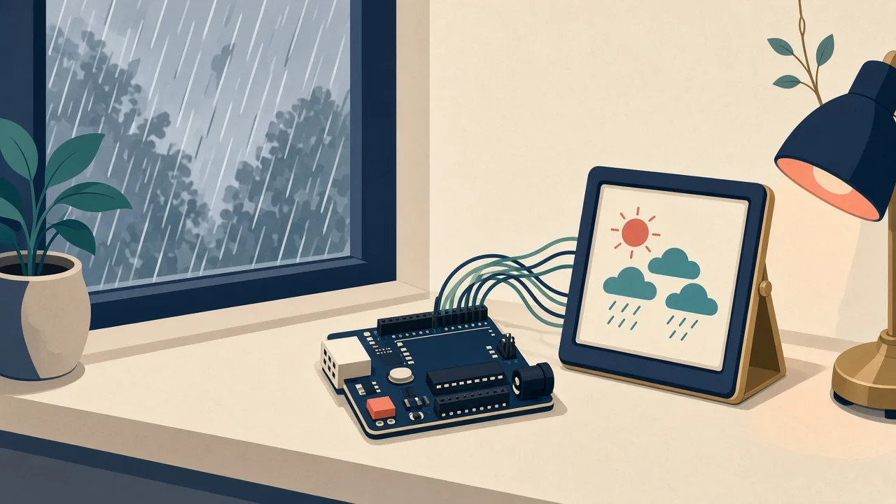 Arduino Uno e-ink home weather station