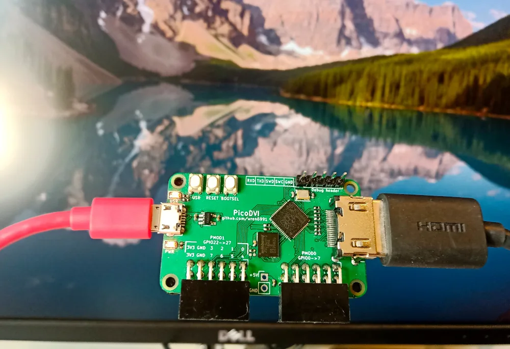 PicoDVI: bit-banged DVI/HDMI video from a Raspberry Pi Pico